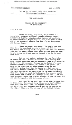 Remarks of the President at Shain Park (Birmingham, Michigan) [Ford Speech or Statement]