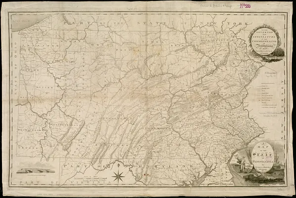 A map of the state of Pennsylvania