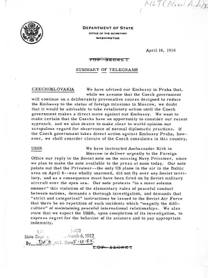 Memorandum, State Department Summary of Telegrams