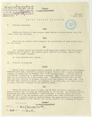 Memorandum, Daily Korean Bulletin