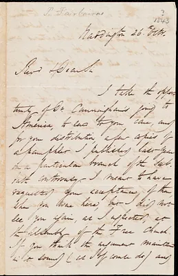 Letter from Patrick Fairbairn, Paddington, to Amos Augustus Phelps, 26 Octr. [1843?]