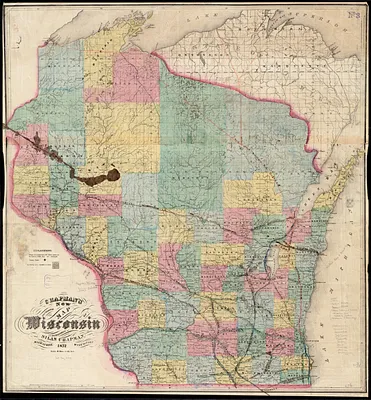 Chapman's new sectional map of Wisconsin