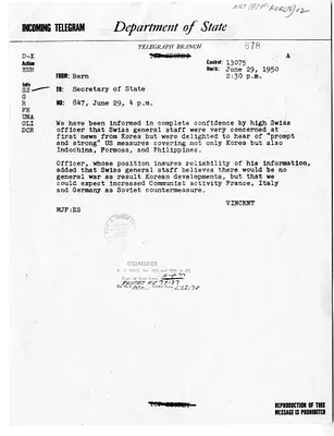 Telegram from John Carter Vincent to Secretary of State Dean Acheson