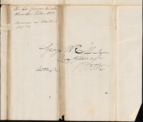 Levi Lincoln to George Coffin, 4 November 1833