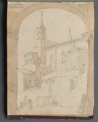 Album with Views of Rome and Surroundings, Landscape Studies, page 18a: Saint John Lateran, Rome