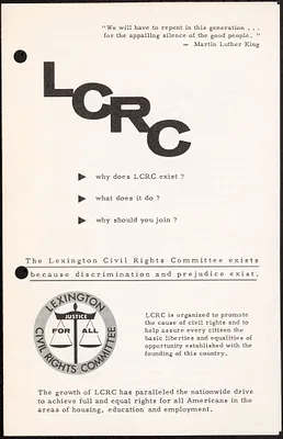 Brochure promoting LCRC