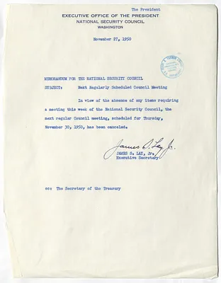 Memorandum from James S. Lay, Jr. to the National Security Council