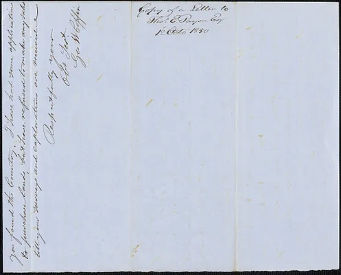 Copy of a letter from George Coffin to Thomas E. Payson, 12 October 1850