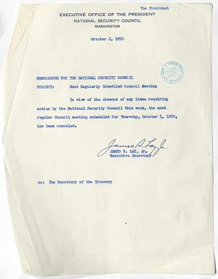 Memorandum from James S. Lay, Jr. to the National Security Council