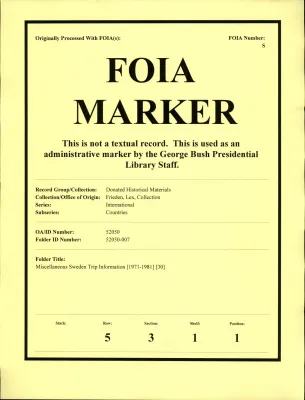 Miscellaneous Sweden Trip Information [1971-1981] [30]