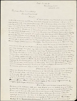 Donnelly, H Grattan, fl. 1907 autograph letter signed to Hugo Münsterberg, Brookline, Mass., 29 April 1907
