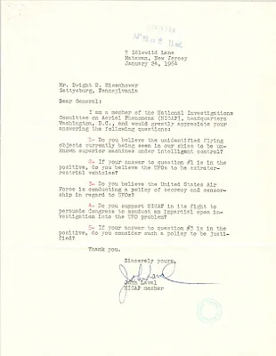 Letter from John Laval and response regarding UFOs