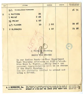 Bill from A. J. Bundschu, Inc.