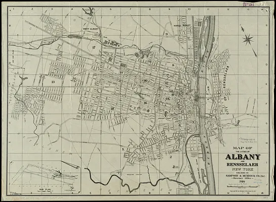 Map of the cities of Albany and Rensselaer, New York