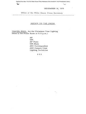 Travel Pool for the Christmas Tree Lighting [Pool Assignments]