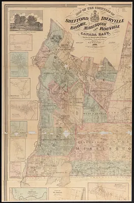 Map of the counties of Shefford, Iberville, Brome, Missisquoi, and Rouville, Canada East
