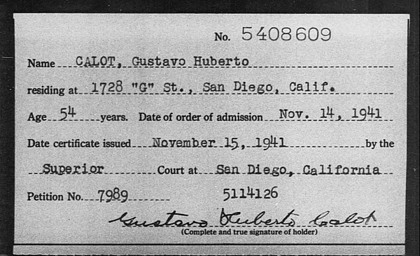 Calot, Gustavo Huberto - 1941