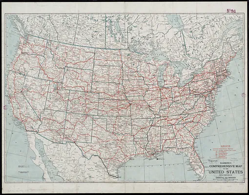 Hammond's comprehensive map of the United States with portions of Canada and Mexico