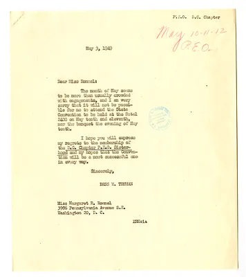 Correspondence Between Bess W. Truman and Margaret Rommel