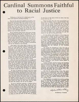 “Cardinal Summons Faithful to Racial Justice” by Archbishop of Boston