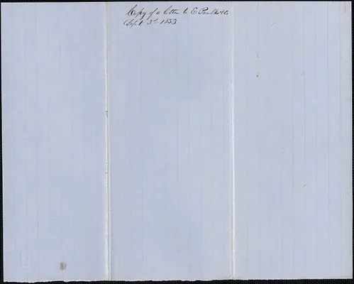 Copy of a letter from Samuel Warner to E. Paulk and Company, 3 September 1853