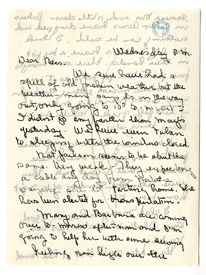Letter from Natalie Wallace to Bess W. Truman