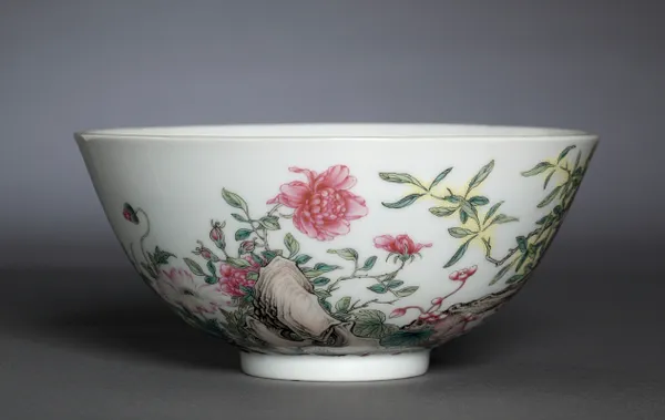 Bowl with Poppies, Tree Peony, and Flowering Mimosa