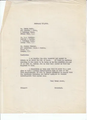 Letters Sent to Edwin Smith, E.A. Markley, Josiah Stryker, February 17, 1928