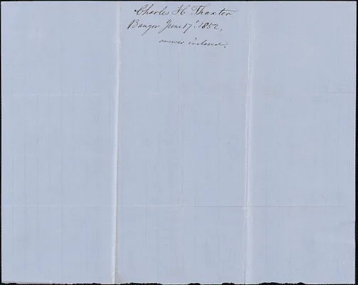 Charles H. Thaxter to Samuel Warner, 17 June 1852