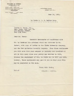 Letters Received to Burton E. Emory, June 16, 1931