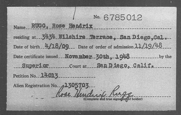 Rugg, Rose Hendrix - 1948