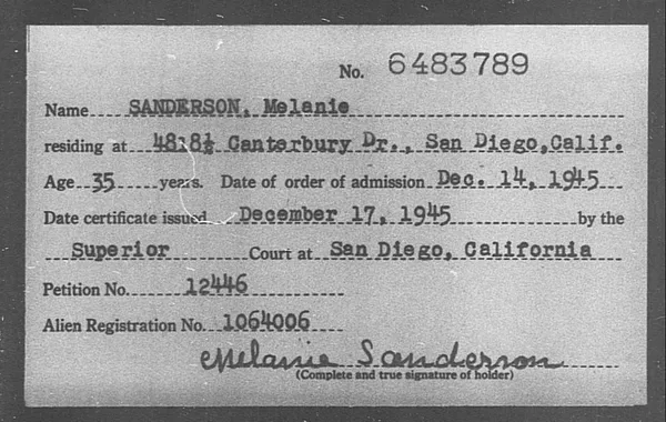 Sanderson, Melanie - 1945