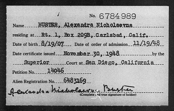 Buster, Alexandra Nicholaevna - 1948