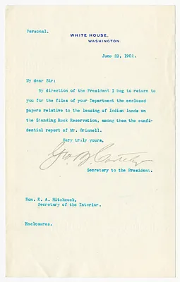 Letter from George B. Cortelyou to E. A. Hitchcock