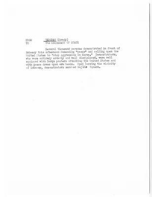 Message from Henry Grady to the Secretary of State