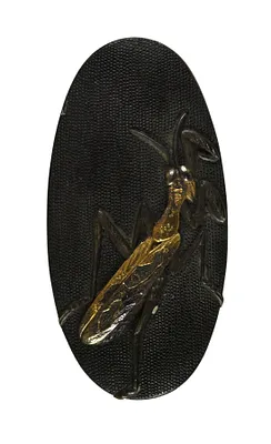 Kashira with Praying Mantis