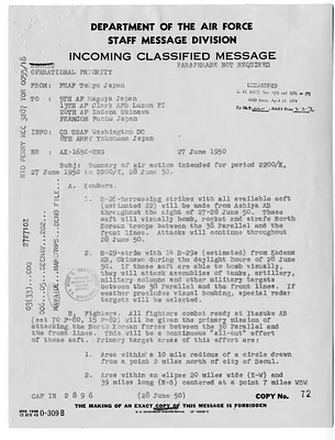 Department of the Air Force Incoming Classified Message