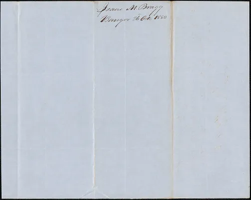 Isaac M. Bragg to George Coffin, 26 October 1850