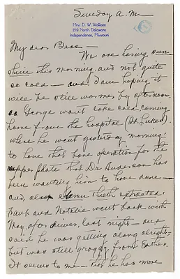 Letter from Madge Gates Wallace to Bess W. Truman