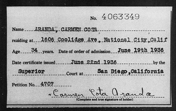 Aranda, Carmen Cota - 1936