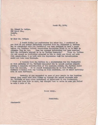 Letters Sent to Edward R. McGlynn, March 21, 1925