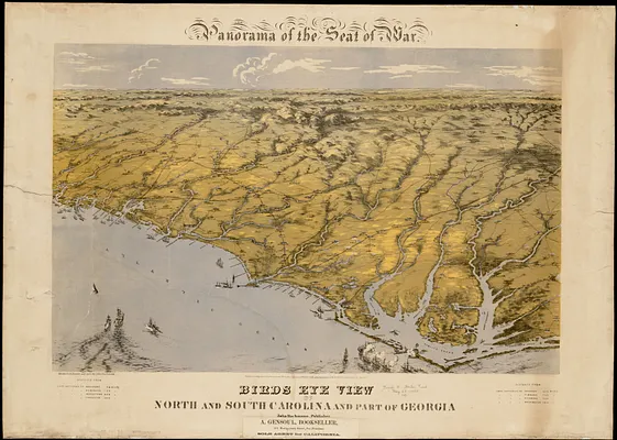Birds eye view of North and South Carolina and part of Georgia