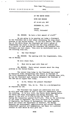 Press Secretary Briefings, 12/26/75