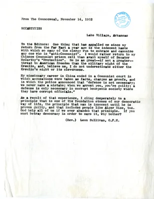 Exceprt from The Commonweal from Leon Sullivan