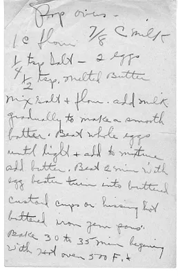 Recipe for Popovers