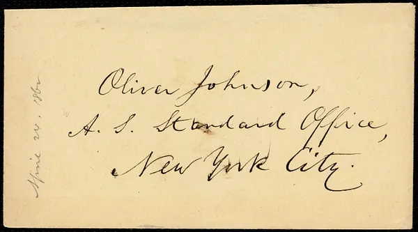 Letter from William Lloyd Garrison, Boston, [Mass.], to Oliver Johnson, April 24, 1862
