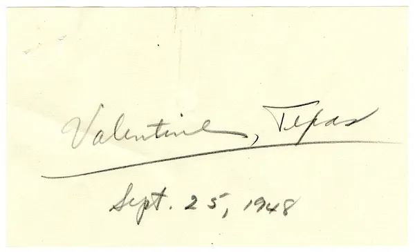 Press Release, Speech of President Harry S. Truman, Valentine, Texas