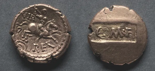 Verica Stater: Sunken Tablet (obverse); Horse and Rider (reverse)