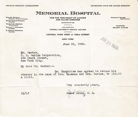 Letters Received to Mr. Barker [H.H. Barker], June 22, 1935
