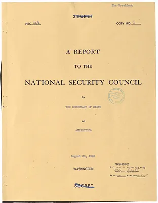 National Security Council Report 21/1, Report to the National Security Council by the Secretary of State on Antarctica